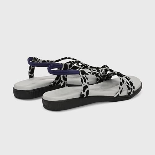 Image of Centrino Women's Sandals | Trendy Stylish Slip-On Open Toe Sandals for Ladies | Animal Print Cross Strap Comfortable Casual Flip-Flop Sandals | Lightweight and Durable Fashion Footwear(9328)