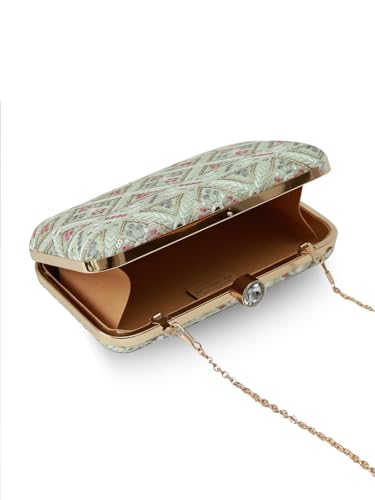 Image of THE TAN CLAN Ariba Box Clutch Purses Luxury Handbags Bag for Women - Elegant Evening Handbag, Stylish Purse with Magnetic Closure
