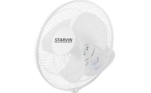 Image of STARVIN Wall Mounted Fan High Speed Wall Fan for Home & Kitchen Compact Size,Adjustable Tilt,Low Noise Small Wall Fan for Office, Shop & Utility Area - EVTS (DELUXE 12 inch cabin White, 12 Inch DX)