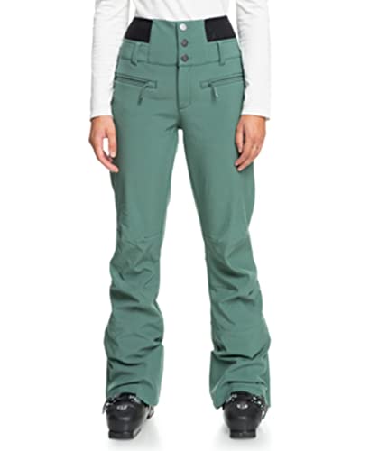 Roxy Women's Rising High Snow Pants with DryFlight Technology, Dark Forest, Medium
