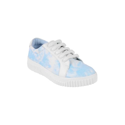 Image of Metro Women Synthetic Tie-Dye Lace-Up Casual Sneakers (31-643)