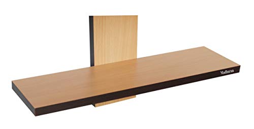 Image of Madhuran Engineered Wood Wall Mounted Books showpieces Display Shelf (Matte, Beech)