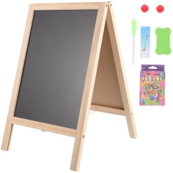 Chalkboard Signs, Chalk Board A Frame Chalkboard Sign, Double-Sided Sidewalk Easel, Sturdy Sandwich Board for Bar and Restaurant Cafe Shop Office, Business or Wedding