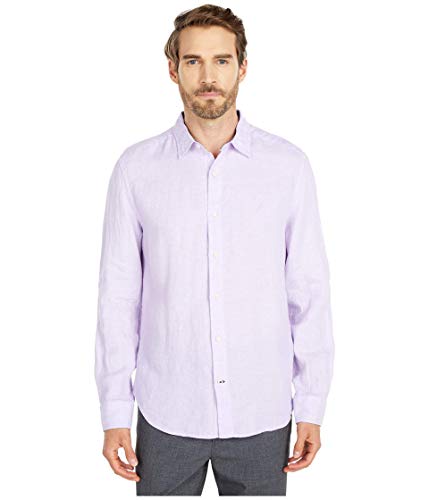 Nautica Long Sleeve Faded Linen Shirt Purple MD