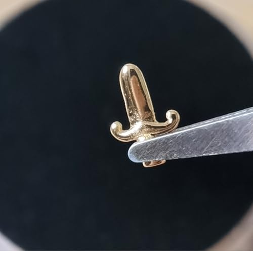 Image of Chamon 8K Solid Gold Tooth Gems Dagger Shape Sword Design, Tiny Micro Gothic Punk Teeth Ornament, Hip Hop Style Accessory for Men and Women