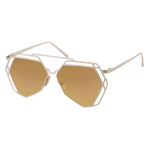 Lunettes de soleil polygone contre l'éblouissement monture légère ajourée