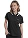 Eadflie Women's Scrub Tops - Cropped Zip-Front Polo Scrub Top - Medical Scrub Top with Chest Pocket, Pen Slot, Side Vents - (Black/XL)