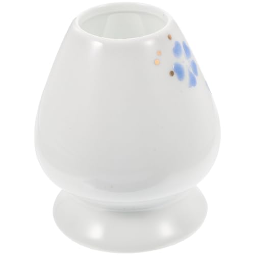 WEKADRIN 陶磁器製抹茶茶筅ホルダー 茶道アクセサリー 茶筌形状保護 伝統風デザイン 抹茶泡立て器用収納スタンド 茶道スターター向け装飾用