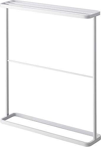 【ホワイト】山崎実業 tower バスタオルハンガー タオル干し タオル掛け バスタオル掛け 室内物干し 部屋干し スタンド 洗濯物 洗面所 smart