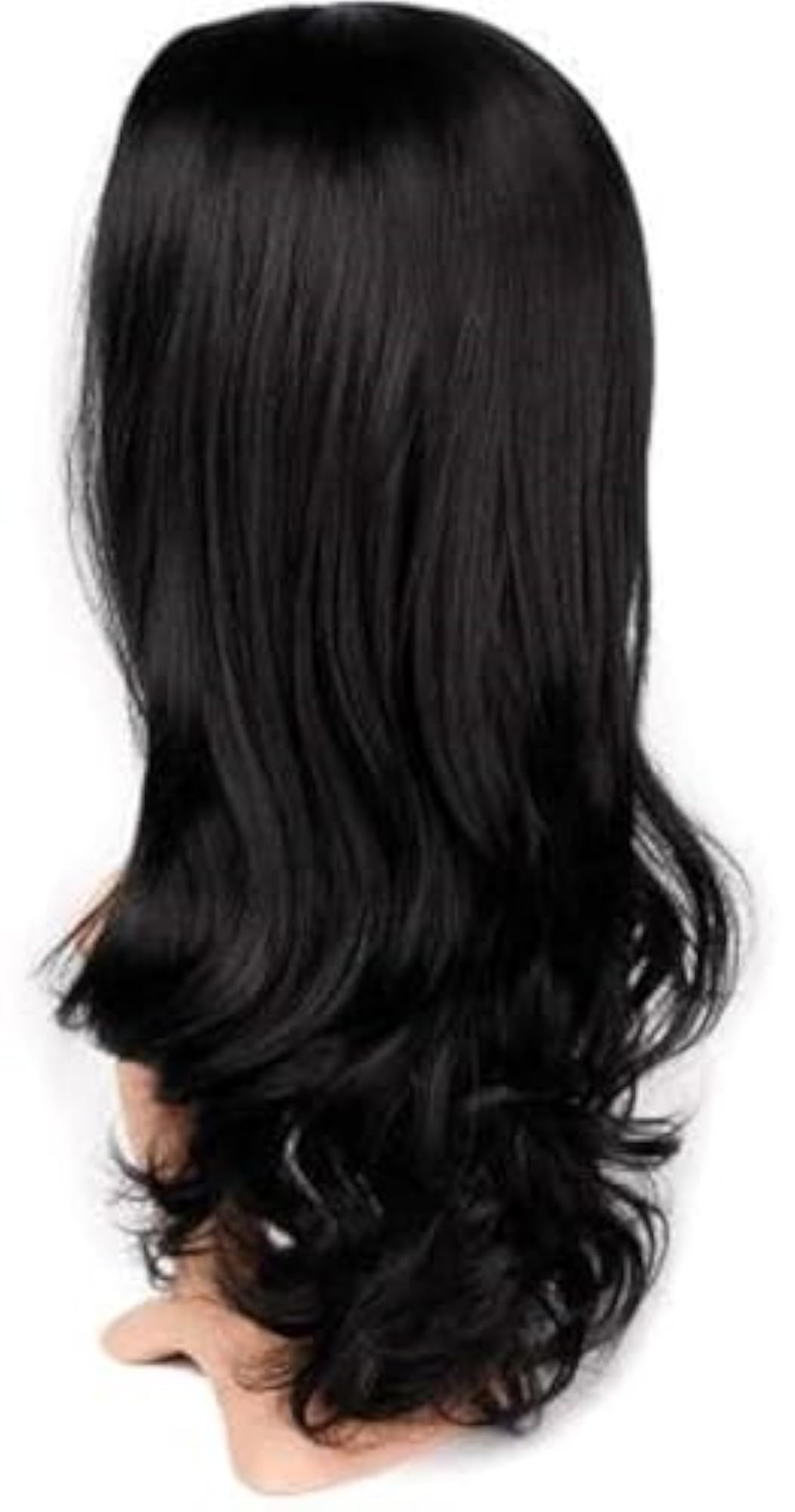 Women's Black Curly Synthetic Hair Wig with Net Cap