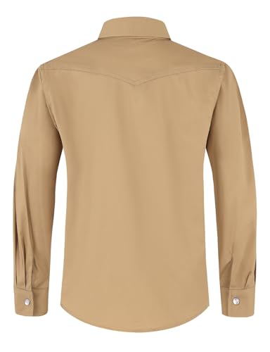 Image of Spring&Gege Boys' Long Sleeve Western Cowboys Pearl Snap Button Down Shirts (5-14 Years)
