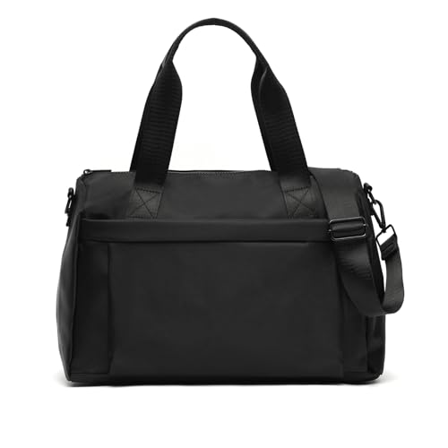 MISAKO Stefano Bolsa Fin de Semana con asa Bandolera extraíble Hombre - Stefano Negro 24x38x19cm