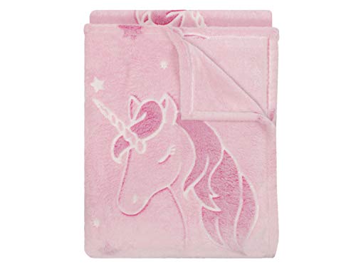 Miniatura 2 de Npluseins 1261.1661 - Manta Brilla En La Oscuridad , Diseño De Unicornio, Color Rosa