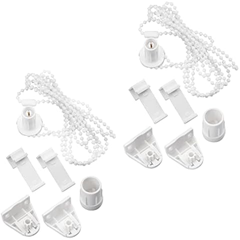 burkfeeg Roller Blind Fittings, Window Roller Blind Side Pulley Chain Curtain Shade Clutch Bracket Roller Blind Brackets with Beaded Chain Spare Kit for Curtain Rods Cover