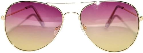 Image of OWL Classic Aviator Style Sunglasses Metal Frame Colored Lens UV 400 Unisex