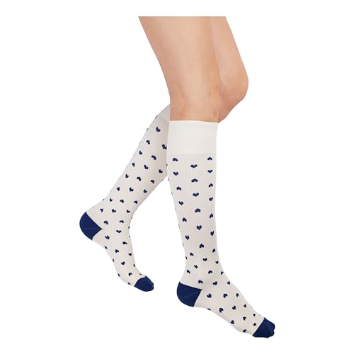 Image of Rejuva Women's Heart Pattern Knee High 15-20 mmHg Graduated Compression Socks