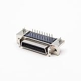 SCSI-Stecker, Winkel, 90°, 36-polig, Buchse/Buchse, Durchgangsloch, Leiterplattenhalterung, Harpune, Stecktyp