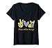 Femme Peace Love Corgi Chemise pour amoureux des chiens T-Shirt avec Col en V