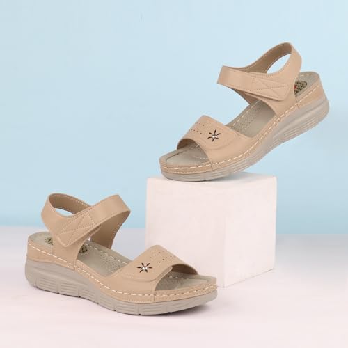 Image of JABASIC Women Comfortable Sandals Orthotic Walking Sandals Orthopedic Arch Support Sandals