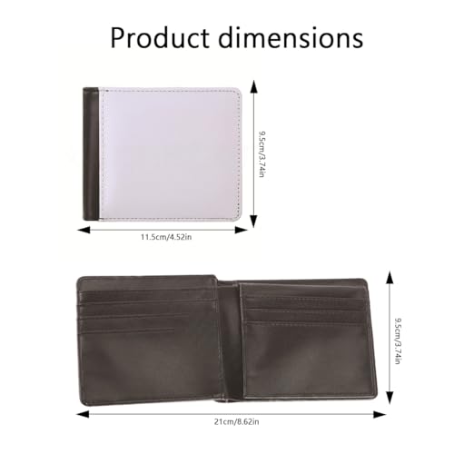 1 Pack Sublimation Wallet Blanks with Card Holder Slot, Heat Transfer Ready PU Leather Wallets for Men, Bulk Sublimation Blanks purse for Father's Day & Graduation Gifts3