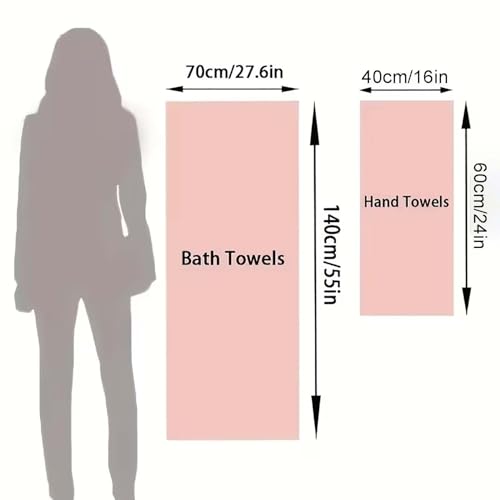 Image of Microfiber Hand Towels Set of 2, 400 GSM Quick Dry Absorbent Face Towels with Hanging Loop, Soft Towels for Bathroom, Kitchen, Gym, Home & Travel Use, 40 x 60 cm, Multicolor