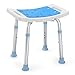 OasisSpace Shower Chair, Adjustable Bath Stool with Free Assist Grab Bar - Medical Tool Free Anti-Slip Bench Bathtub Stool Seat with Durable Aluminum Legs for Elderly, Senior, Handicap & Disabled