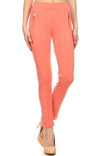 LA12ST Women Stretch Comfortable Trousers Pants Casual Pencil Skinny Pants