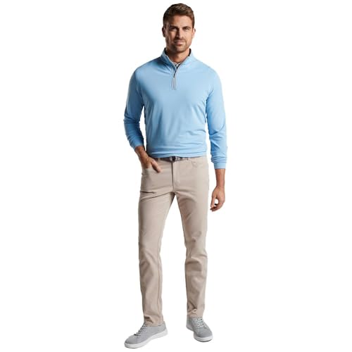 PETER MILLAR Mens Quarter Zip Knitwear, S, Blue