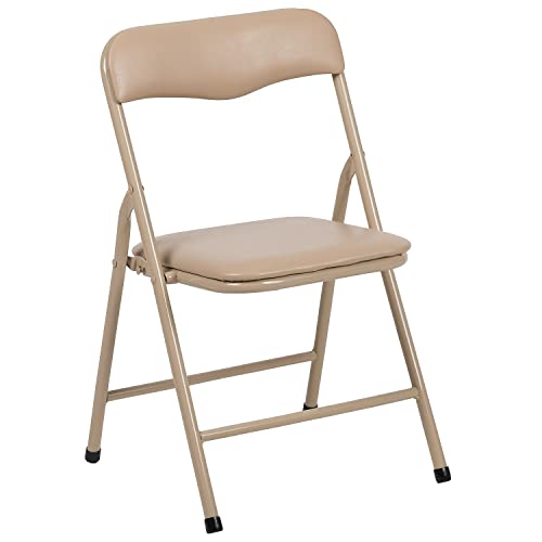 Flash Furniture Mindy Kids 5-Piece Folding Square Table and Chairs Set for Daycare and Classrooms, Children's Activity Table and Chairs Set, Tan by Flash Furniture - Image 7