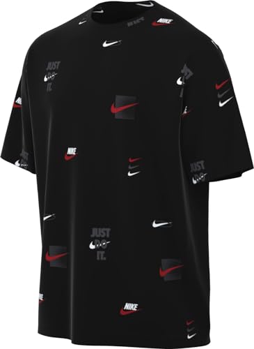 Nike M NSW Tee M90 t-shirt à manches courtes homme en coton noir et imprimé all-over