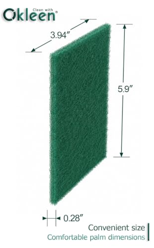 Image of Scour Pads. Made in Europe. 12 Pack, Green, 4 x 6 Inch Odorless General Purposes Scouring Scrubbers for Cleaning Dishes, Cutlery & Kitchen Stuff, Garage & Garden Tools, Grills & Outdoor Things
