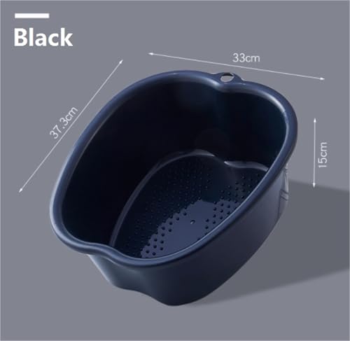 Tina para baño de pies con capacidad extra grande plástico negro miniatura 2