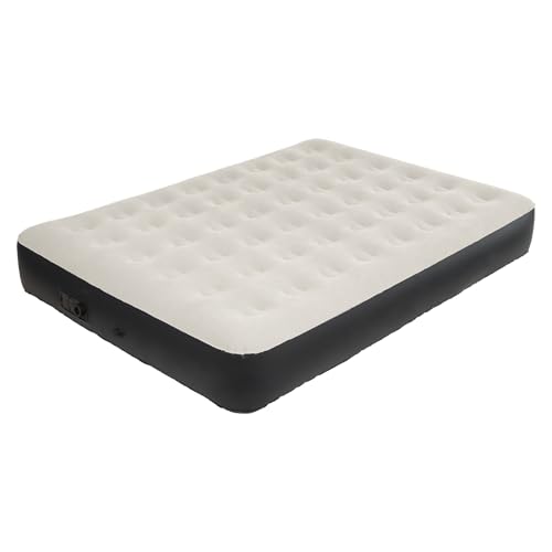 DIMAR GARDEN Queen Size Air Mattress with Built-in Pump, Inflatable Flocked AirBed Blow Up Mattress