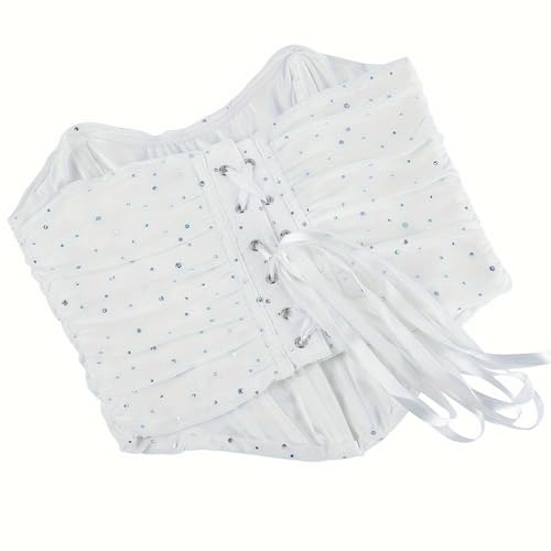 SHYMMUO Women Black Corset Tops Satin Summer Going Out Strapless Bustier Crop Top for Party,Gothic,Halloween Costumes4