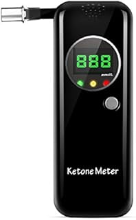 Ketosis Breath Analyzer, Digital LCD Keto Meter Breathalyzer with 10pcs Mouthpieces-Black