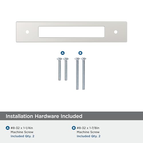 Image of Amerock Medora 5-1 /16 inch Polished Nickel Backplate | Decorative zinc cabinet hardware backplate designed to complement knobs and pulls while protecting cabinet surfaces