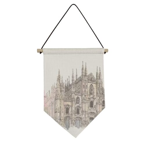 Drapeau cathédrale de Milan toile suspendre décoration murale Italie