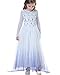 Produktbild Freefly Kinder Mädchen Frozen Prinzessin Kleid Cosplay Weihnachten Party Kostüm Fancy Outfit Gr. 6-7 Jahre, weiß