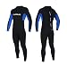 Aunua Youth 3/2mm Neoprene Wetsuits for Kids Full Wetsuit Swimming Suit Keep Warm(7031 BlackBlue 14)
