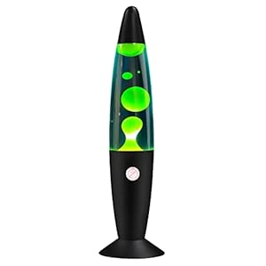 Green Magma Motion Lamp with Yellow Wax Flow in Blue Liquid for Kids Boys Girls Night Light for Home Room Office Decor Glitter Lamps Great Christmas Thanksgiving Day Present for Adults