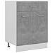 Produktbild vidaXL Schubunterschrank mit 2 Regalböden 1 Schublade Schrank Küchenzeile Küchenmöbel Unterschrank Küchenschrank Betongrau 60x46x81,5cm Holzwerkstoff