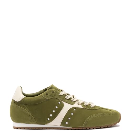 Stella Sneaker In Seaweed Suede And Ivory Leather - Main Image