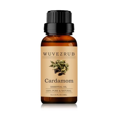 Wuvezrub Cardamom Essential Oil - 10ML 100% Pure and Natural for Aromatherapy Diffuser - 0.33 Fl Oz
