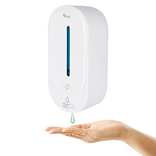 Orange LED Display Automatic Hand Sanitizer Dispenser, Wall Mounted Soap Dispenser for Public/Bathroom, Refillable Dispenser with Sensor. (350ml for Gel 1 Pack)