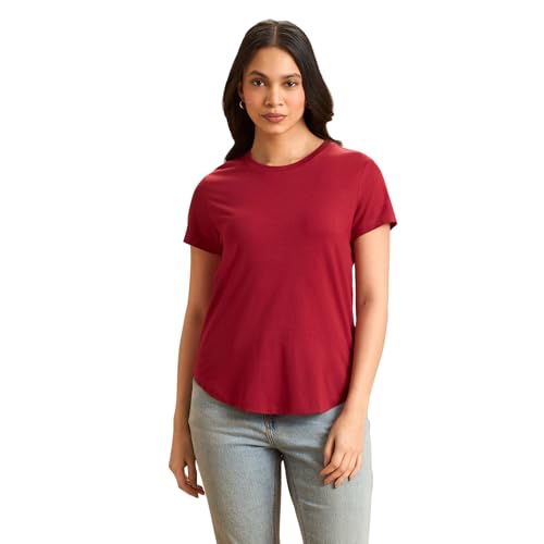 Image of Wellbi Bamboo Women's Tshirt - Ultra-Soft, Breathable & Sustainable | Premium Cotton Blend for Supreme Comfort | Stylish & Eco-Friendly T-Shirt for Women | Tshirt Women Cotton