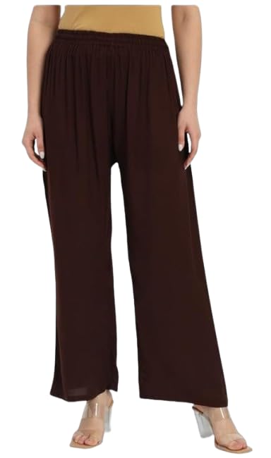 Image of Stylish Free Size Palazzo Pants for Women and Girls | Comfortable Cotton Fabric | Breathable & Soft | Adjustable Dori | Perfect for Everyday