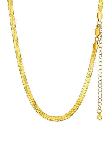 Collier Femme Chaîne Miroir Réglable en Acier Inoxydable Maille Large