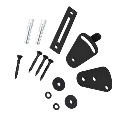 NIYANGLE Cerradura Puerta Corrediza Granero 13 Piezas Acero Negro Mate Bloqueo Privacidad Pestillo Enrollable para Puertas Madera Interior Dormitorio Baño