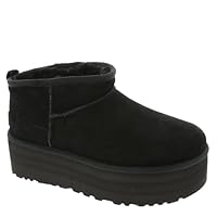 UGG Womens Classic Ultra Mini Platform Suede Black Boots 7 UK