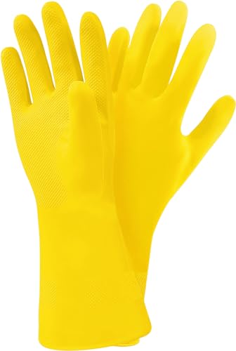 SteadMax 3/6 Pairs Cleaning Gloves, Reusable Natural Rubber Dish Gloves, Non-Slip Gloves for Kitchen and Household